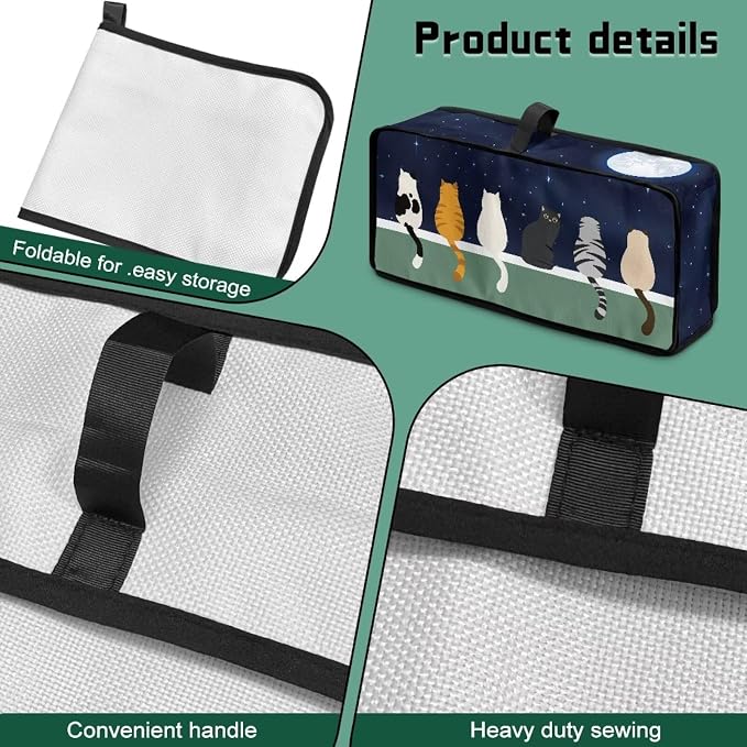 Cover for 2 Slice Slim Toaster Funny Cat Toaster Cover 2 Slice Long Slot, Heat Resistant Easy to Fold and Store Dust Covers for Kitchen Small Appliances