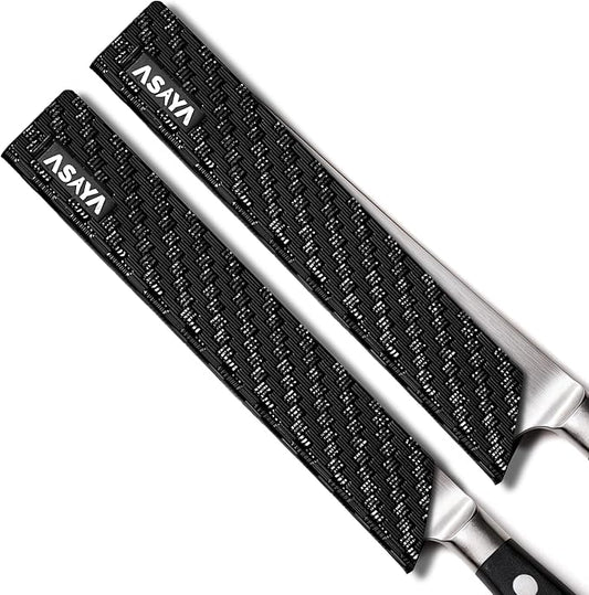 Asaya Professional Chef Knife Edge Guards – 2 Piece Steak Knives Universal Covers, 6.5" x 1.25" - Extra Strength ABS Plastic and Food Safe Kitchen Knife Sheath Covers – Knives Not Included (2 Piece S)
