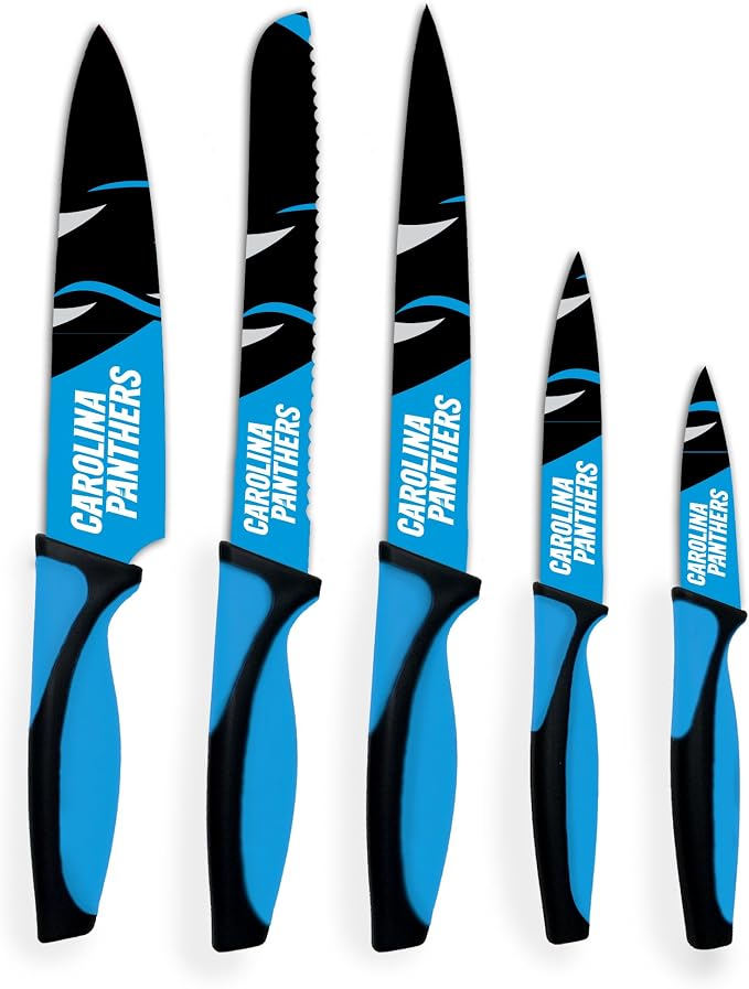 The Sports Vault NFL Carolina Panthers 5-Piece Kitchen Knife Set