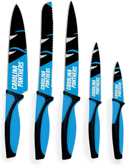 The Sports Vault NFL Carolina Panthers 5-Piece Kitchen Knife Set