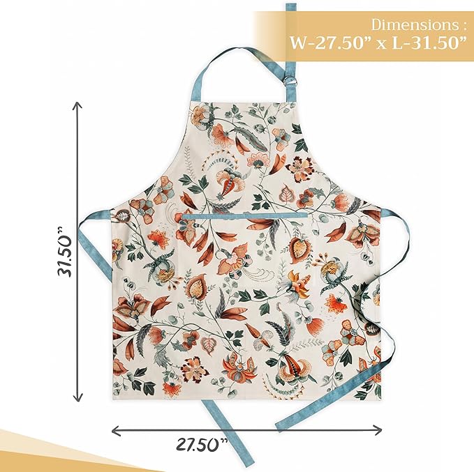 Maison d' Hermine 100% Cotton Apron for women with Pocket Kitchen Chef Apron for Men Cooking Spring Summer