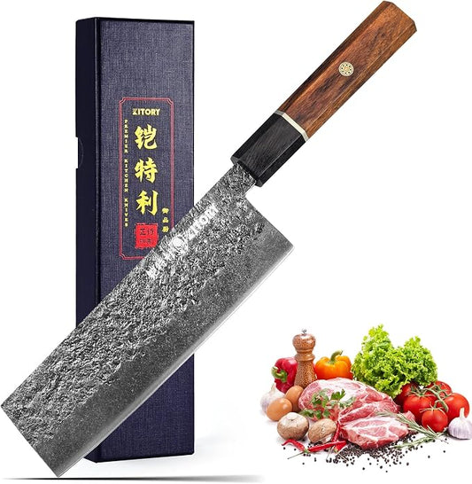 Kitory 6.5" Nakiri Knife, Ultra Sharp Japanese Vegetable Cleaver for Professional Chefs & Home Cooks, Ergonomic Real Wood Handle, 2026 Premium Kitchenware for Home & Restaurant