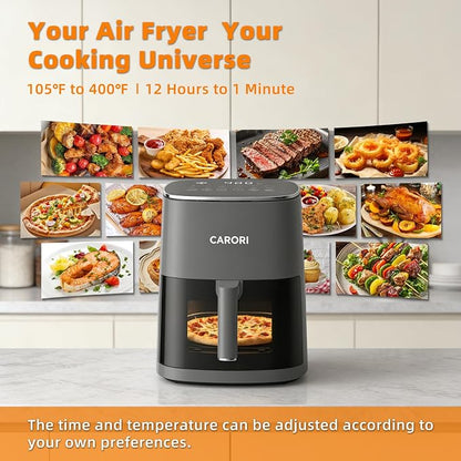 6Qt Air Fryer with Viewing Window, 12 Preset, Large Capacity, 400℉ Max Crisp, 1700W Quick Even Easy Meals, Nonstick Dishwasher Safe Basket, Bake Roast Dehydrate Reheat