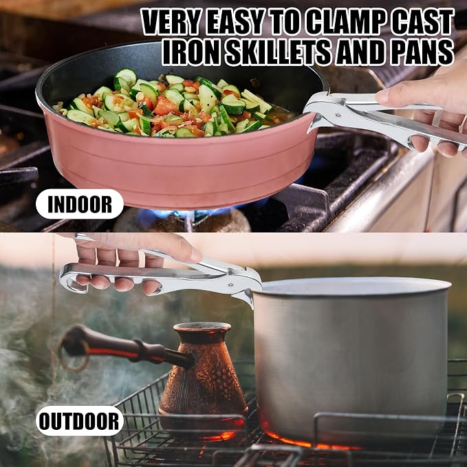 Pan Gripper, Premium Pizza Pan Gripper Aluminium Alloy, Heavy Duty Pizza Pan Tongs Stone Pot Clamp for Lifting Hot Plate, Bowl, Plate, Tray with Food Out from Microwave, Oven, Instant Pot, Air Fryer