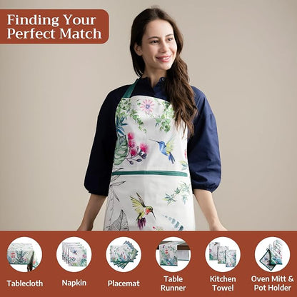 Maison d' Hermine 100% Cotton Apron for women with Pocket Kitchen Chef Apron for Men Cooking Spring Summer