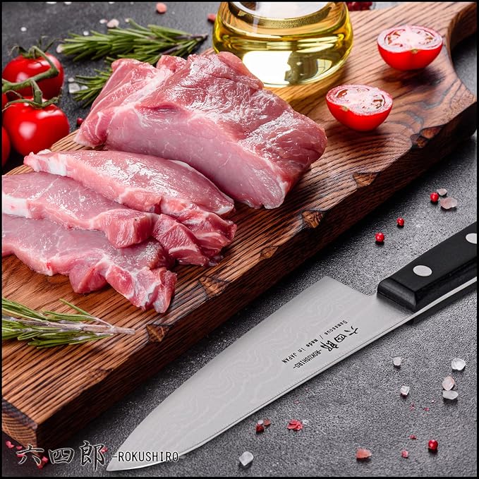 Gyuto Knife 7.1-Inch (180mm), 37-Layer VG10 Damascus Hammered Kitchen Chef Knife, High Carbon Stainless Steel Forged Blade