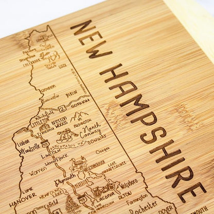 Totally Bamboo A Slice of Life New Hampshire State Serving and Cutting Board, 11" x 8.75"