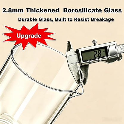 QUQIYSO French Press Coffee Maker, Large French Press with Thick Borosilicate Glass, 304 Stainless Steel Filter, Teapot & Coffee Maker for Home, Office, Party, 51oz, Copper
