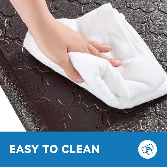 Kitchen Mat Cushioned Anti Fatigue for Floor, Non-Slip Waterproof Comfort Rug for Kitchen Sink, Standing Desk & Laundry, 17.3"x39", Chocolate