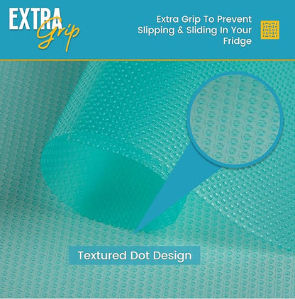 Refrigerator Liners for Shelves (12 Pack) by Linda’s Essentials - Non-Adhesive Shelf or Drawer Liner, BPA-Free Fridge Mats for Kitchen & Cabinets, Easy to Clean, Ideal Household Essentials (Blue)