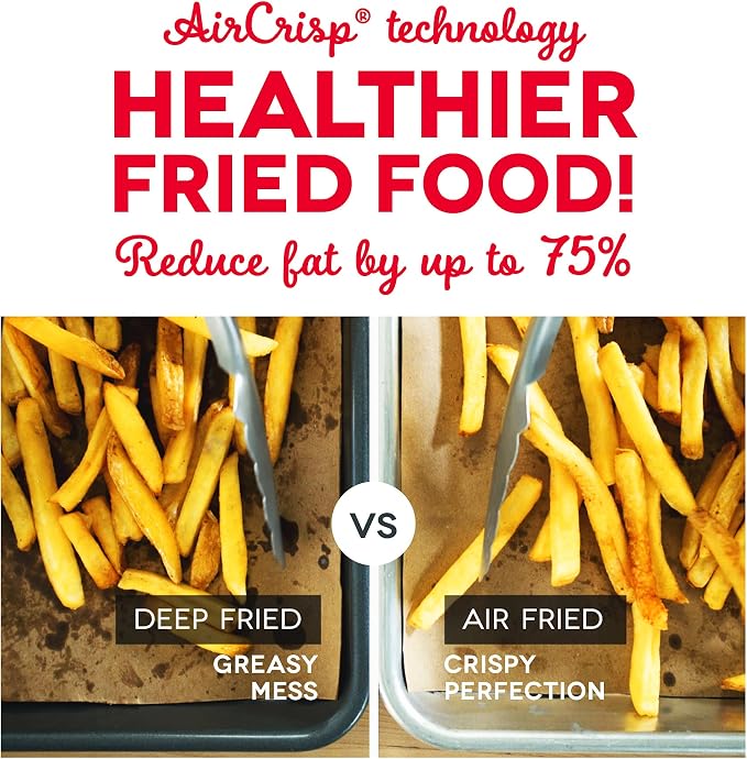 Dash Deluxe Air Fryer - Adjustable Temperature Control & Auto Shut-Off Feature - AirCrisp® Technology - Spacious Nonstick Basket - 1700 Watt - 6 Quarts - Aqua