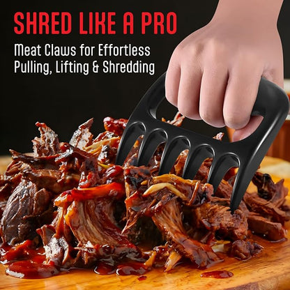 Kaluns Meat Claws, Best Meat and Pulled Pork Shredder - Easily Lift, Handle, Pull, Cut, and Shred Meat - Ultra-Sharp Plastic Blades - Heat Resistant, BPA free, Dishwasher Safe (Black)