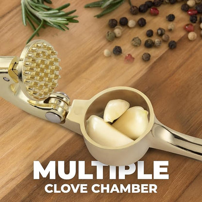 Zulay Kitchen Premium Garlic Press - Durable Garlic Masher with Soft, Easy to Squeeze Handle -