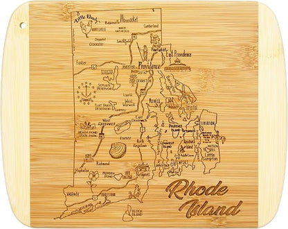Totally Bamboo A Slice of Life Rhode Island State Serving and Cutting Board, 11" x 8.75"