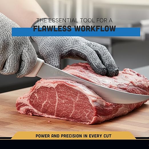 Dexter-Russell 8-inch Breaking Knife | High Carbon Steel Blade | White Polypropylene Handle | Professional-Grade Sani-Safe Series | S132N-8