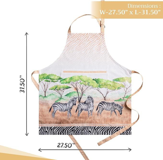 Maison d' Hermine 100% Cotton Apron for women with Pocket Kitchen Chef Apron for Men Cooking Spring Summer