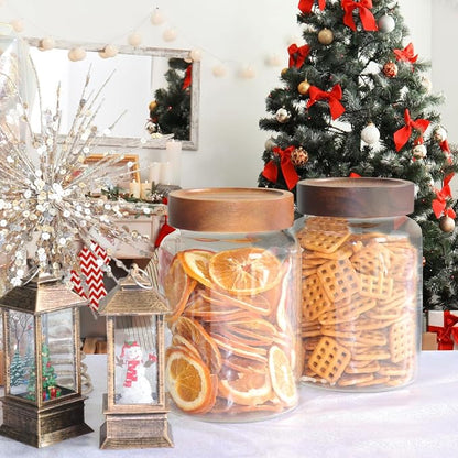 40 oz Glass Jars with Airtight Lid Spice Herb Jar Glass Coffee Ground Canister Clear Food Storage Jar for Sugar Cookies Tea Bean Spice Bath Salts (1200ml/40oz-2pack-A)