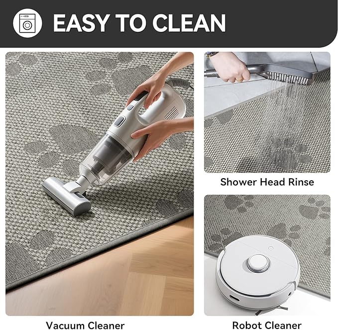 YDKGL Non-Slip Kitchen Mats for Floor, Soft Woven Linen Embroidery Kitchen Runner Rug - Super Absorbent Washable Kitchen Sink Mat with Rubber Backing for Office & Home Gray 17x59