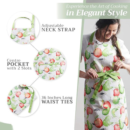 Maison d' Hermine 100% Cotton Apron for women with Pocket Kitchen Chef Apron for Men Cooking Spring Summer
