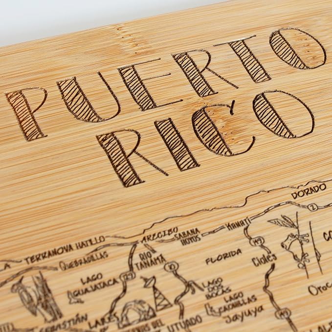 Totally Bamboo A Slice of Life Puerto Rico Serving and Cutting Board, 11" x 8.75"