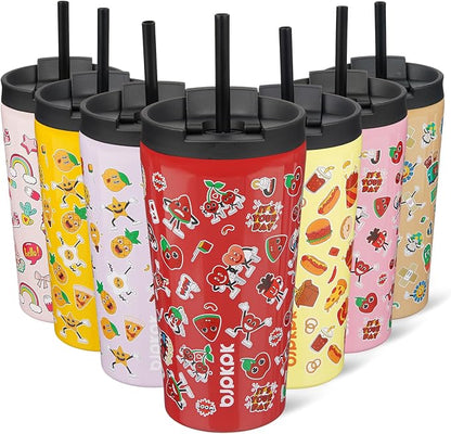 BJPKPK 18oz Tumbler With lid And Straw Stainless Steel Travel Coffee Mug Insulated Tumblers Cups,Passionate-Red
