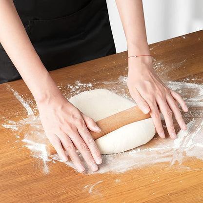 French Rolling Pin for Baking - AMPSEVEN Wooden Rolling Pin Dough Roller for Baking Pizza Pasta Dumpling Thin Pasta Piecrust 30CM 11.8inch
