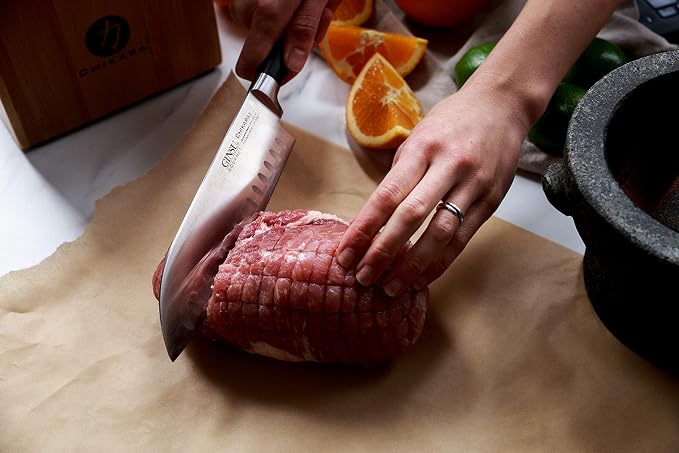 GINSU Chikara Series 12-Piece Japanese Kitchen Knife Set - Premium 420J Stainless Steel Cutlery Set with Bamboo Block, Perfect for Any Table or Dining Room, Includes Steak Knives – Black
