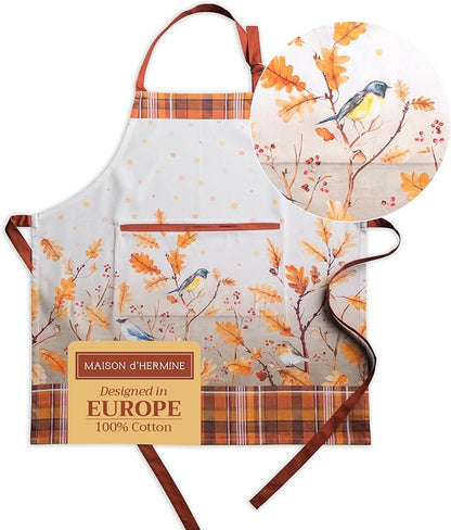 Maison d' Hermine 100% Cotton Apron for women with Pocket Kitchen Chef Apron for Men Cooking Spring Summer