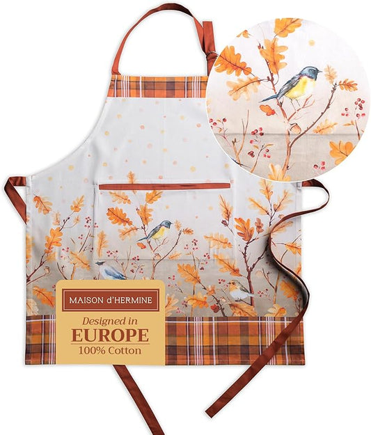 Maison d' Hermine 100% Cotton Apron for women with Pocket Kitchen Chef Apron for Men Cooking Spring Summer
