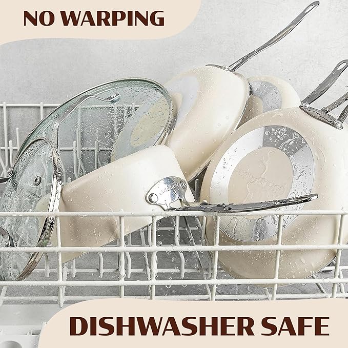 20 Pc Pots and Pans Set Nonstick - Granitestone Ceramic Cookware Set, Diamond Infused, with Bakeware, Utensils & Steamer, Non Toxic PFOA PFOS Free, Oven Safe to 500°F, Dishwasher Safe