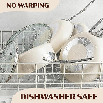 20 Pc Pots and Pans Set Nonstick - Granitestone Ceramic Cookware Set, Diamond Infused, with Bakeware, Utensils & Steamer, Non Toxic PFOA PFOS Free, Oven Safe to 500°F, Dishwasher Safe