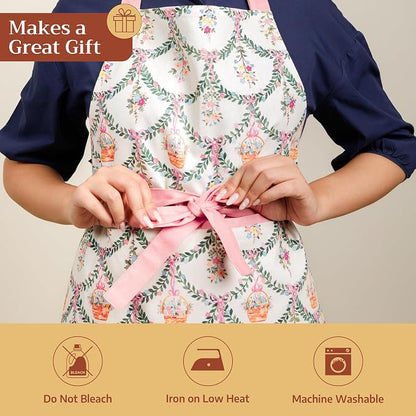 Maison d' Hermine 100% Cotton Apron for women with Pocket Kitchen Chef Apron for Men Cooking Spring Summer