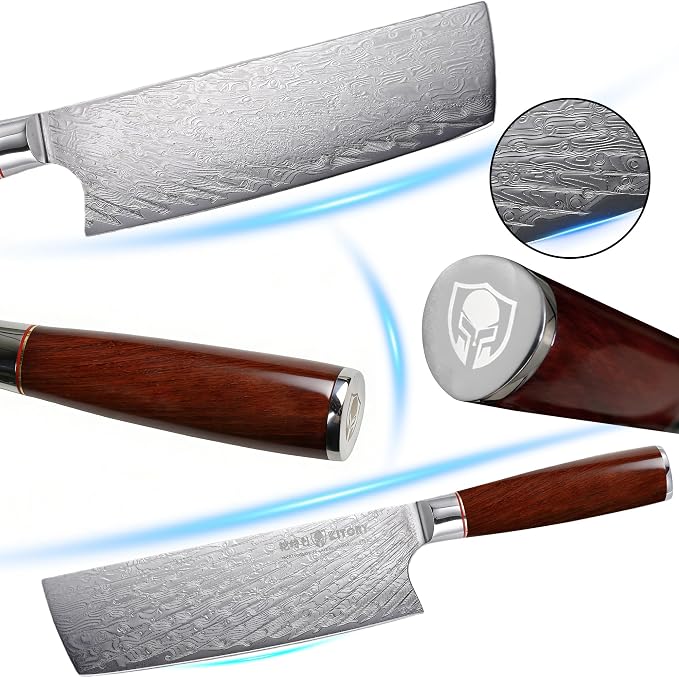 Kitory Nakiri Knife 7", Japanese Usuba, 73-Layer 10Cr15CoMoV Core, Acid-Washed Finish, Burmese Rosewood Handle, Professional Kitchen Knife for Home & Restaurant, Gift Package