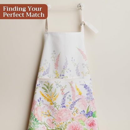 Maison d' Hermine 100% Cotton Apron for women with Pocket Kitchen Chef Apron for Men Cooking Spring Summer