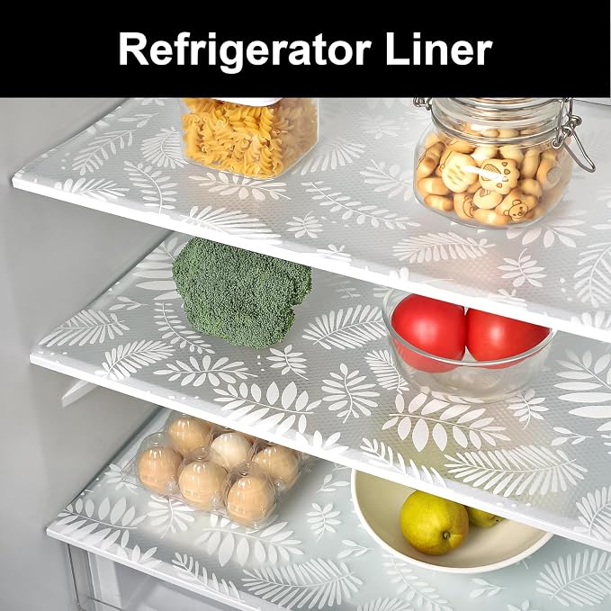 Cooyes Shelf and Drawer Liners for Kitchen Cabinets, Non Adhesive Cabinet Liner, EVA Waterproof Durable Non-Slip Drawer Mats for Shelves, Refrigerator, Storage, Desks（17.5" W x 198" L）