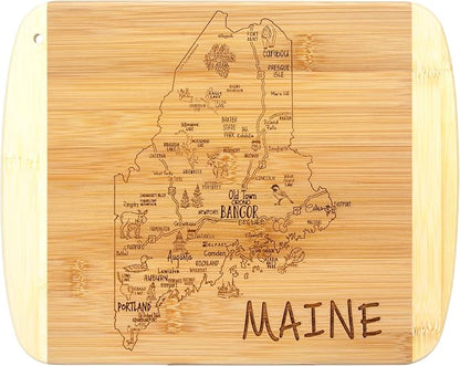 Totally Bamboo A Slice of Life Maine State Serving and Cutting Board, 11" x 8.75"
