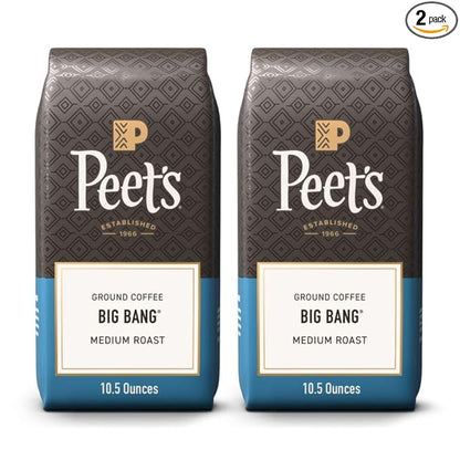 Peet's Coffee, Medium Roast Ground Coffee - Big Bang 10.5 Ounce Bag (Pack of 2)