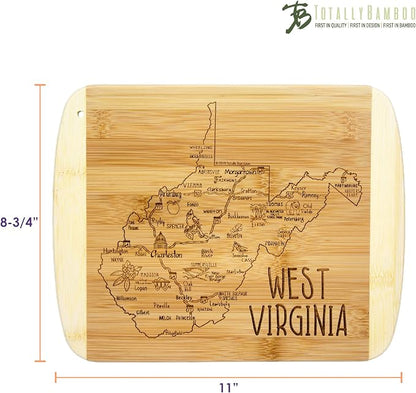 Totally Bamboo A Slice of Life West Virginia State Serving and Cutting Board, 11" x 8.75"