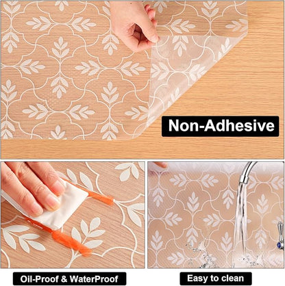 Cooyes Shelf and Drawer Liners for Kitchen Cabinets, Non Adhesive Cabinet Liner, EVA Waterproof Durable Non-Slip Drawer Mats for Shelves, Refrigerator, Storage, Desks（23.6" W x 118" L）