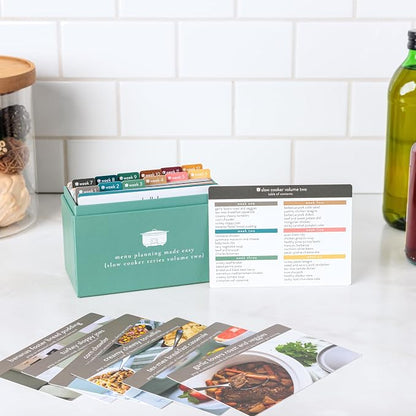 PPP Meal Planner with 72 Photo Recipe Cards (Slow Cooker Vol 2) - Weekly Menu Planner | Recipe Box | 12 Reusable Grocery Lists | 5 Blank Cards | Card Protectors | Easy Recipe Ideas with Pictures