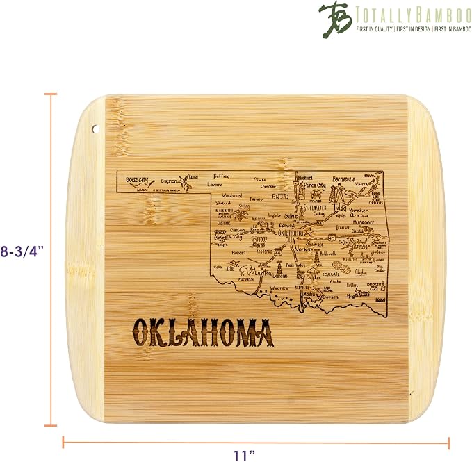 Totally Bamboo A Slice of Life Oklahoma State Serving and Cutting Board, 11" x 8.75"
