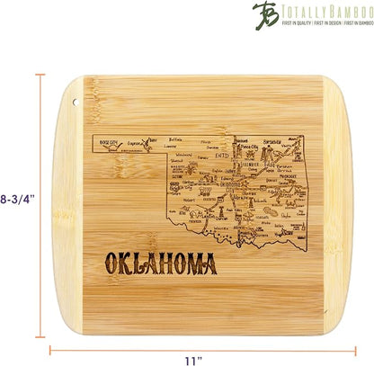 Totally Bamboo A Slice of Life Oklahoma State Serving and Cutting Board, 11" x 8.75"