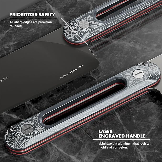 Japanese Chef Knife 8 Inch: ZDF-905 Powder Steel, Ultra Sharp Kitchen Knife, Full Tang Professional Chef Knife with Interchangeable Laser-Engraved Handles, Purism Series