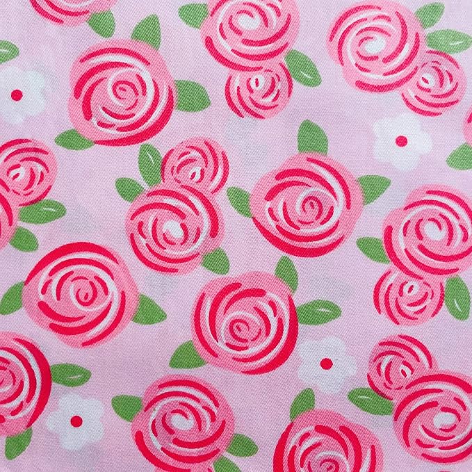 42-8" Precut Quilt Cotton Fabric Squares for Quilting Clearance Sewing DIY Project Floral Fabric Squares (Green Pink)
