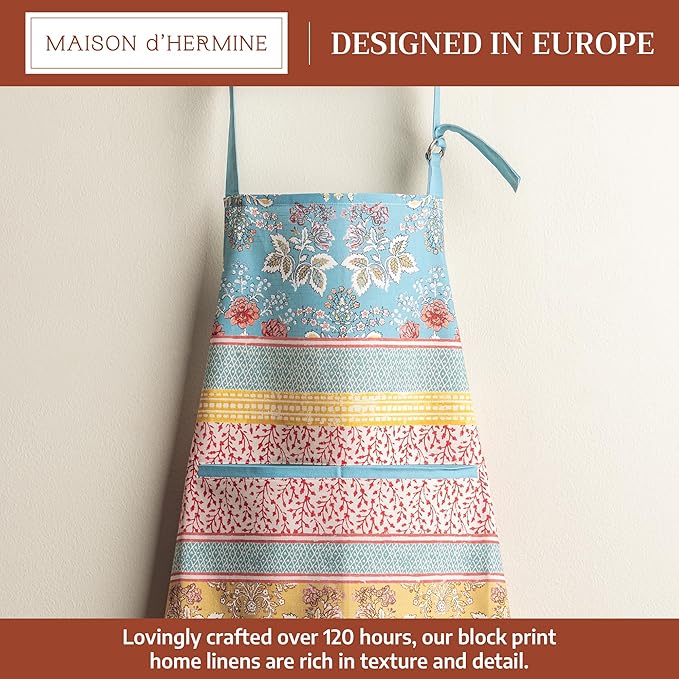 Maison d' Hermine 100% Cotton Apron for women with Pocket Kitchen Chef Apron for Men Cooking Spring Summer