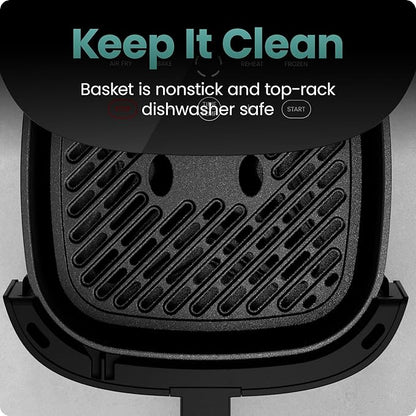 Chefman TurboX 4-in-1 Air Fryer, 5-Quart Airfryer for Extra Crispy Chicken, Fries, Wings, and More, Air Fry, Bake, Reheat, and Frozen Functions, Digital Touch Controls, Dishwasher Safe