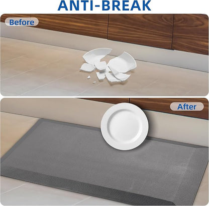Anti Fatigue Kitchen Mats for Floor, Grey 9/10 Extra Thick Cushioned Standing Desk Mat, Comfort Memory Foam Ergonomic Kitchen Rugs and Mats Non-Slip Waterproof for Office, Kitchen, Sink, 20" x 48"