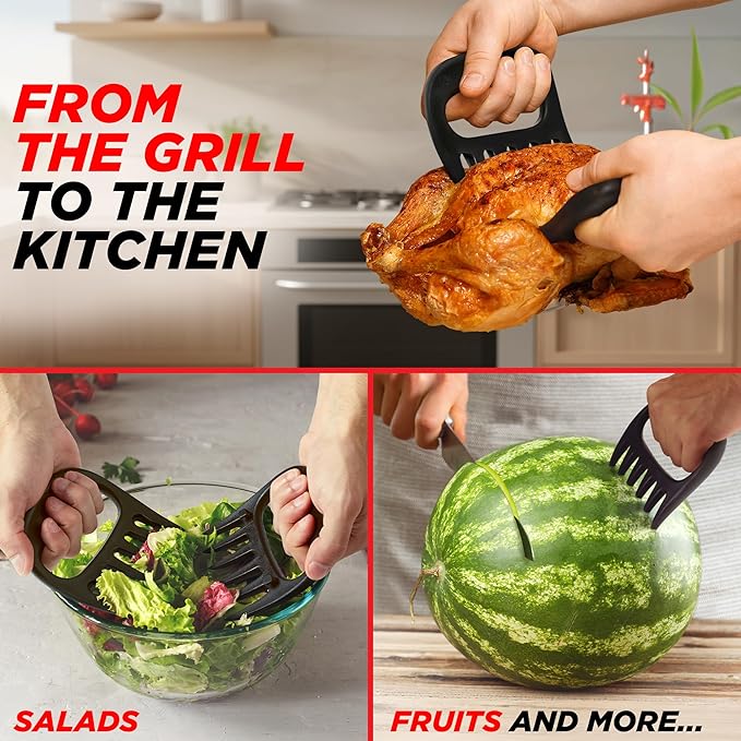 Alpha Grillers Meat Shredder Claws - Grilling Accessories Fathers Day Gift for Dad - BBQ Bear Claws Puller for Shredding Pulled Pork Chicken Smoker Grilling Gifts for Men Him Husband Boyfriend