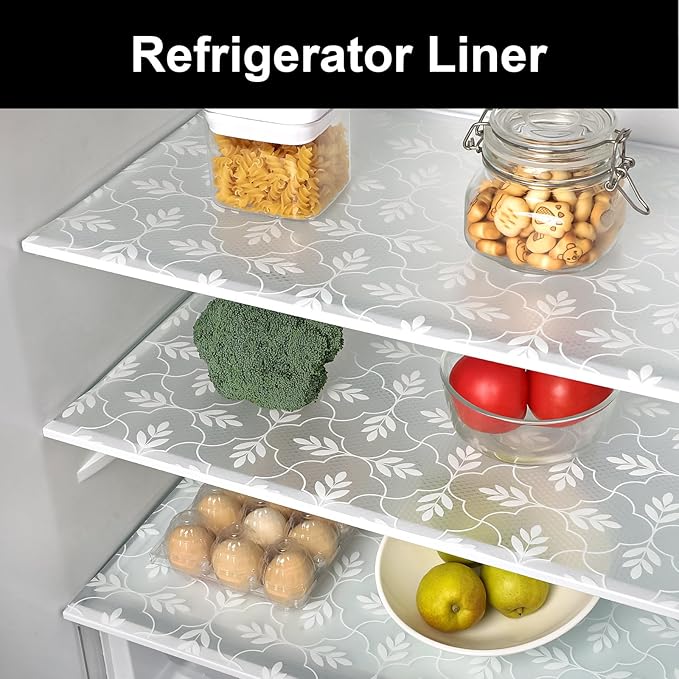 Cooyes Shelf Drawer and Cabinet Liner, Washable Oil-Proof Leaf Shelf Liners for Kitchen Cabinets, Shelves, Refrigerator, Non-Adhesive Drawers Mats（11.8" W x 118" L）