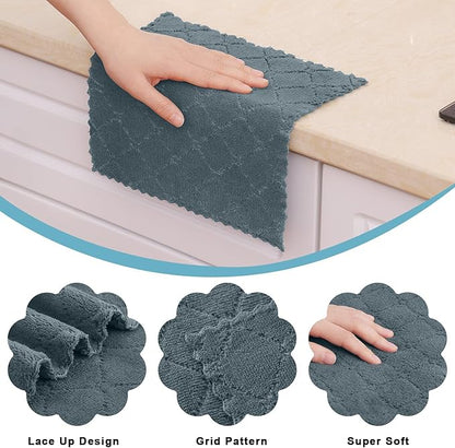 Homaxy 16 Pack Kitchen Cloths Dish Towels-10" x 10", Super Soft and Absorbent Coral Velvet Dishcloths, Fast Drying No Lint Microfiber Cleaning Cloth